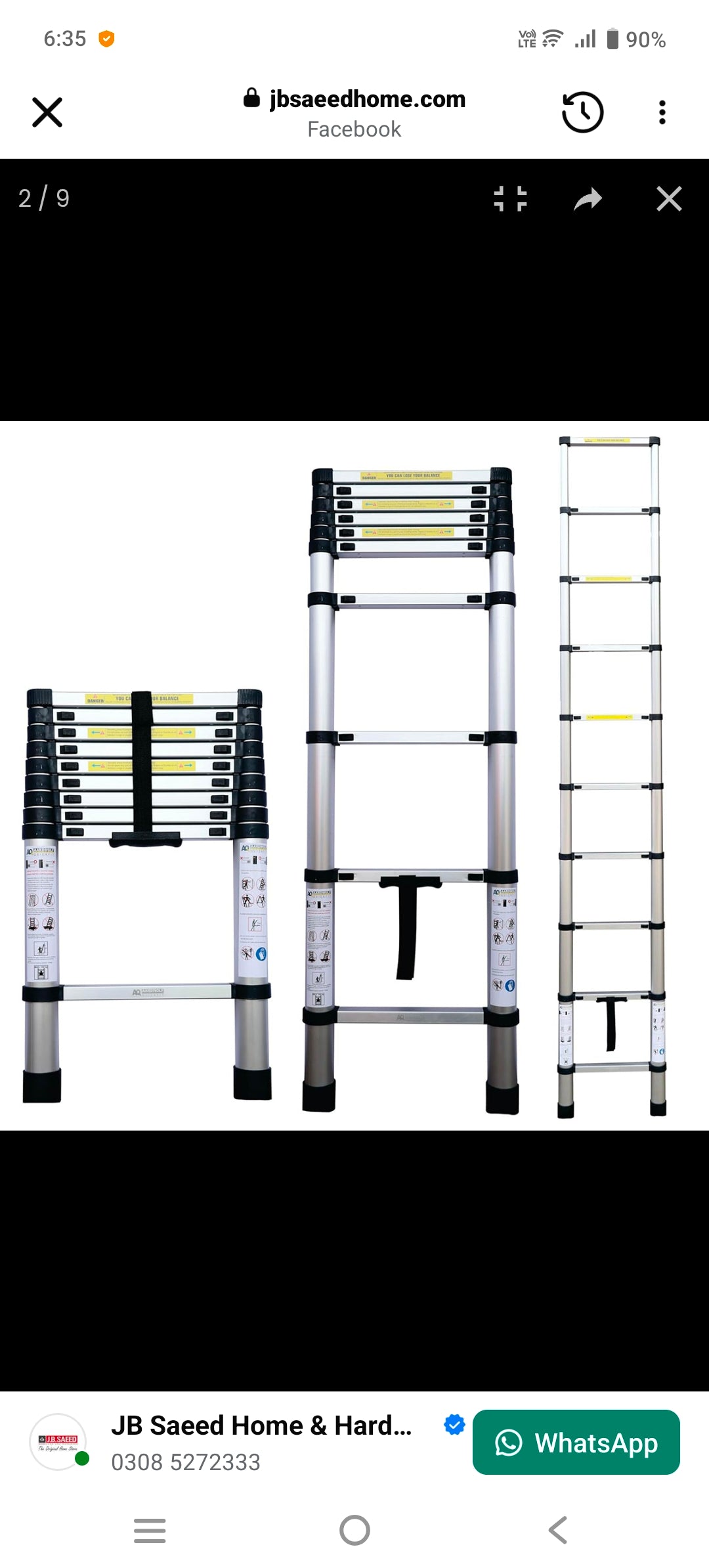Single Aluminum Side Telescopic Foldable Ladder