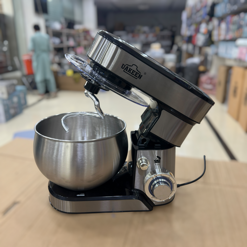 UAKEEN 5.5L Stainless Steel Stand Mixer | 1600W Professional Dough Kneader & Egg Whisk (Model ZL-1603