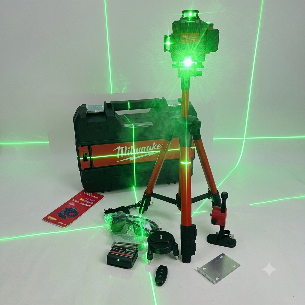 Milwaukee-Style 360° Rechargeable Laser Level