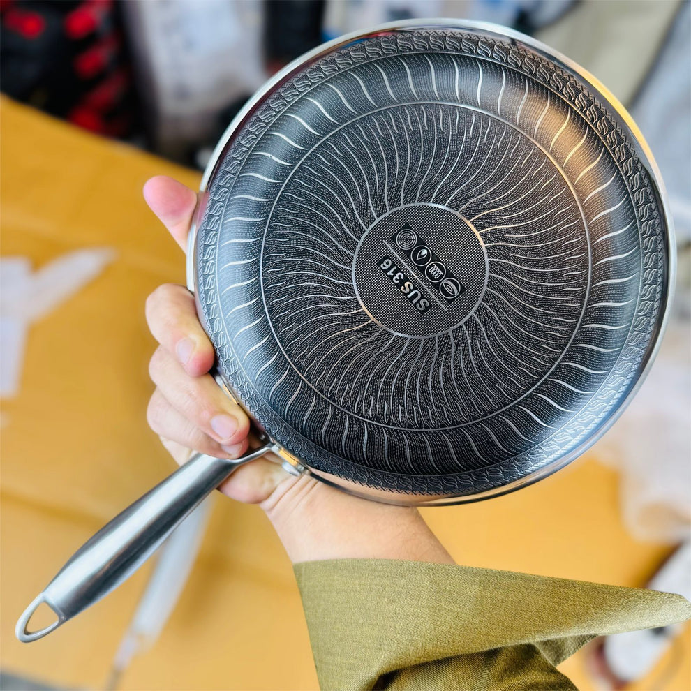 Honeycomb lesser coating flat fry pan