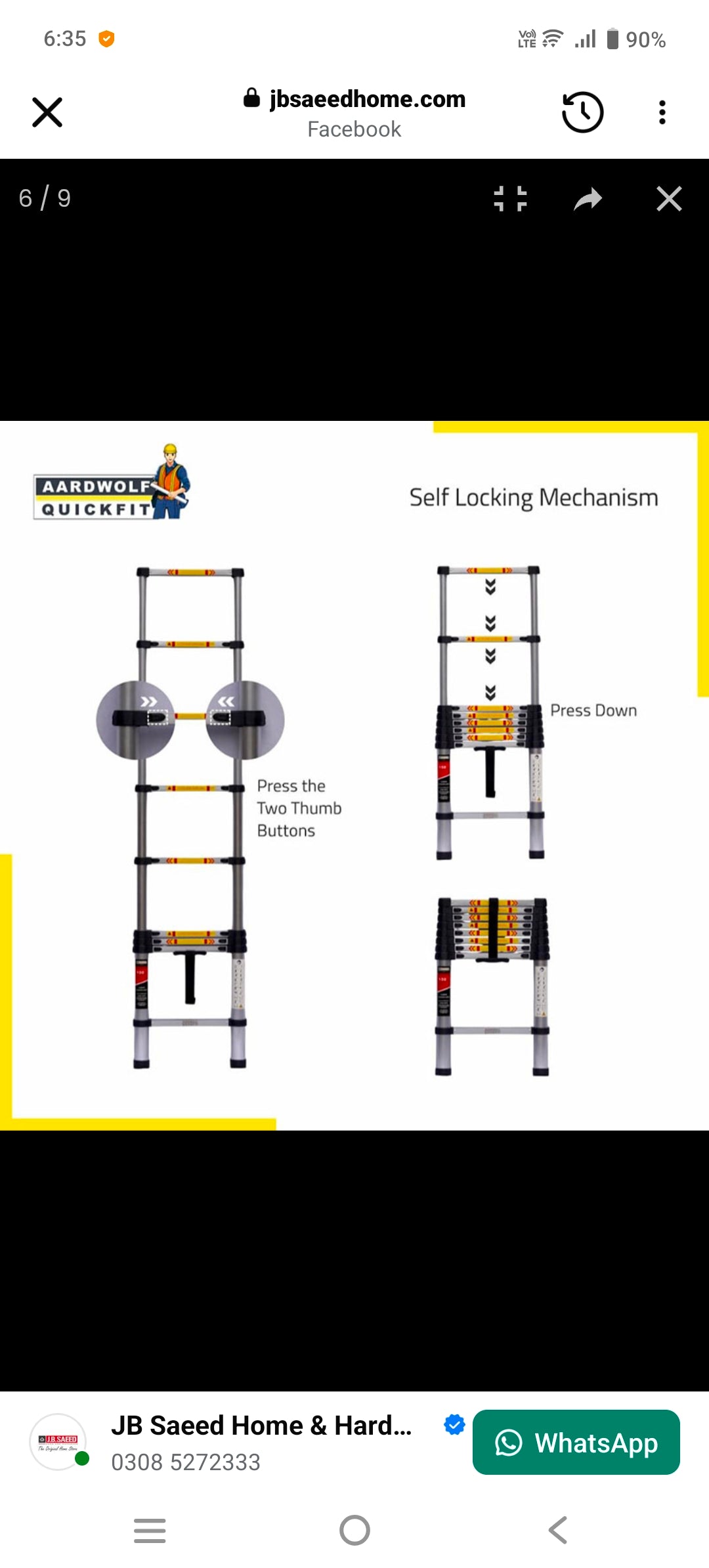 Single Aluminum Side Telescopic Foldable Ladder