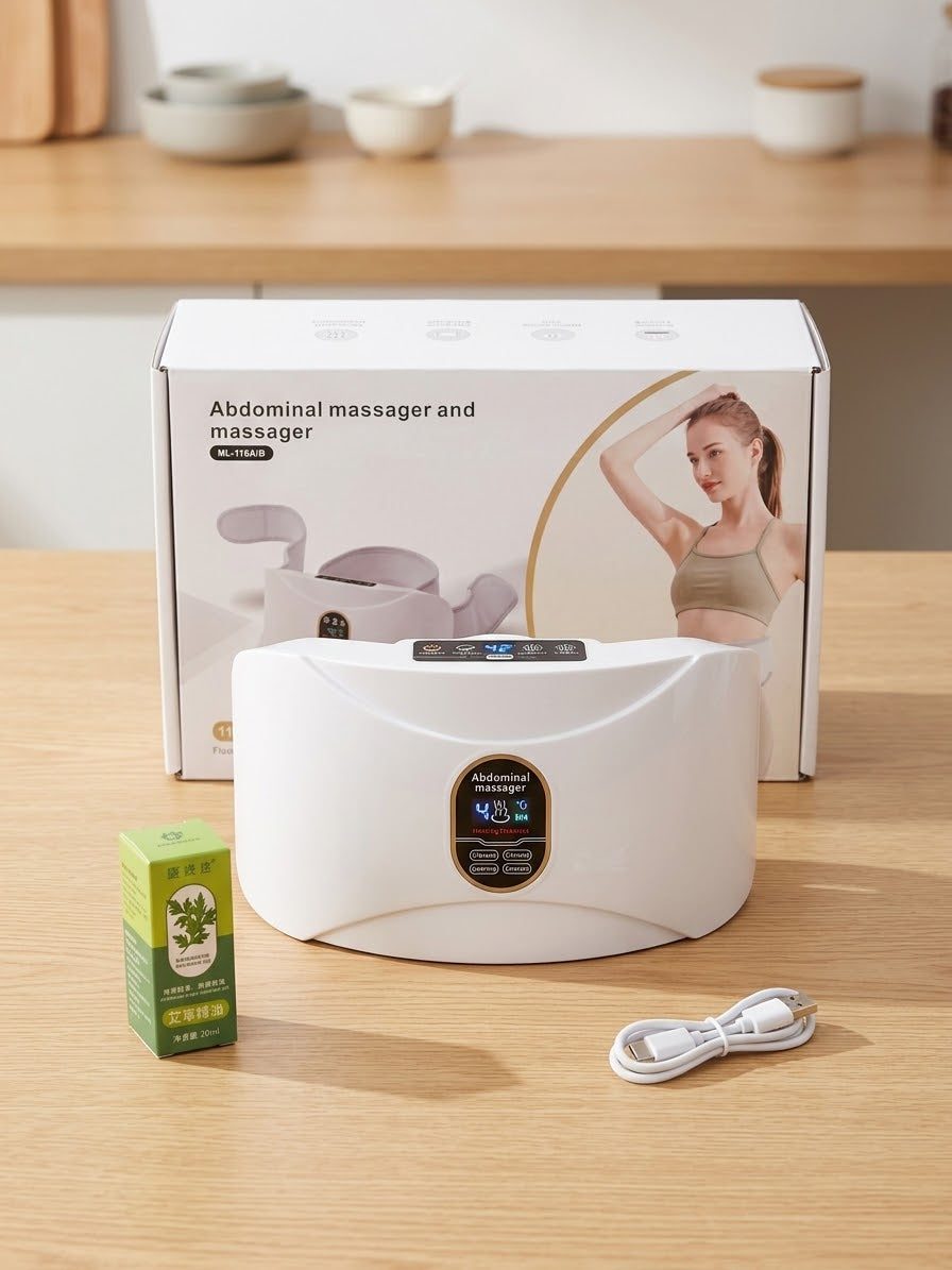 Abdominal Massager Belt ML-116A/B - Heat Therapy Rechargeable Waist &amp; Belly Massager
