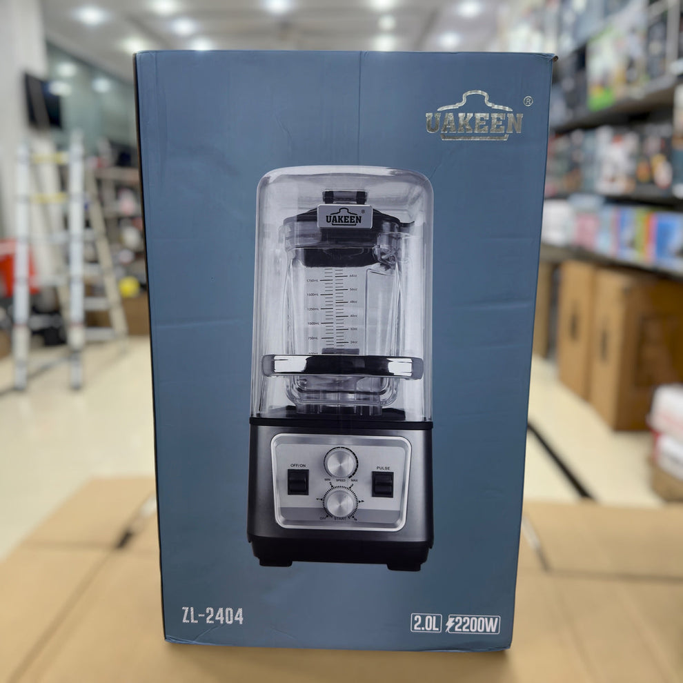 UAKEEN 2.0L Commercial Soundproof Blender | 2000W Heavy Duty Ice Crusher & Smoothie Maker (Model ZL-2404
