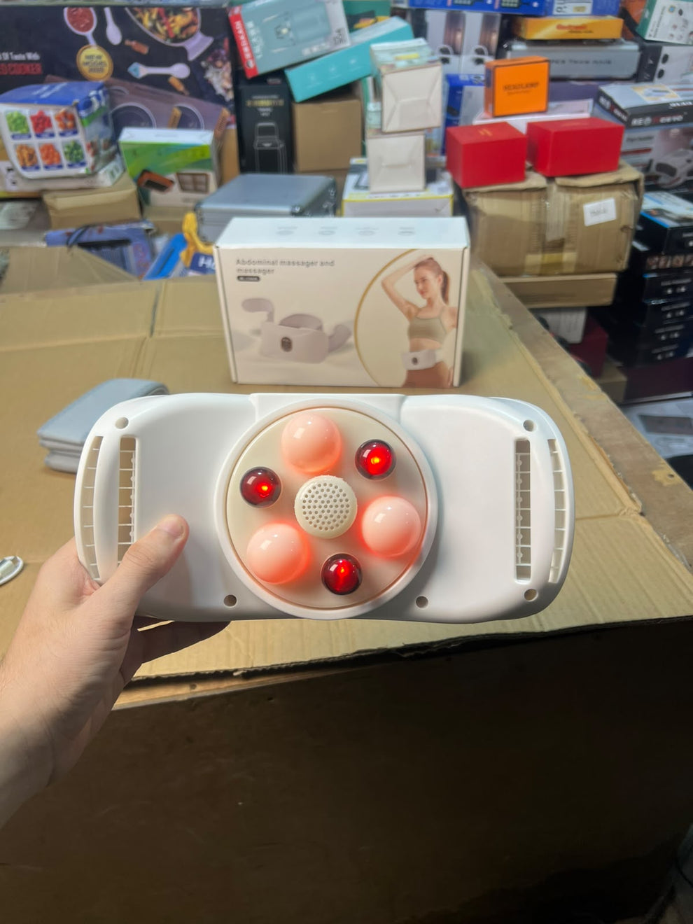 Abdominal Massager Belt ML-116A/B - Heat Therapy Rechargeable Waist &amp; Belly Massager