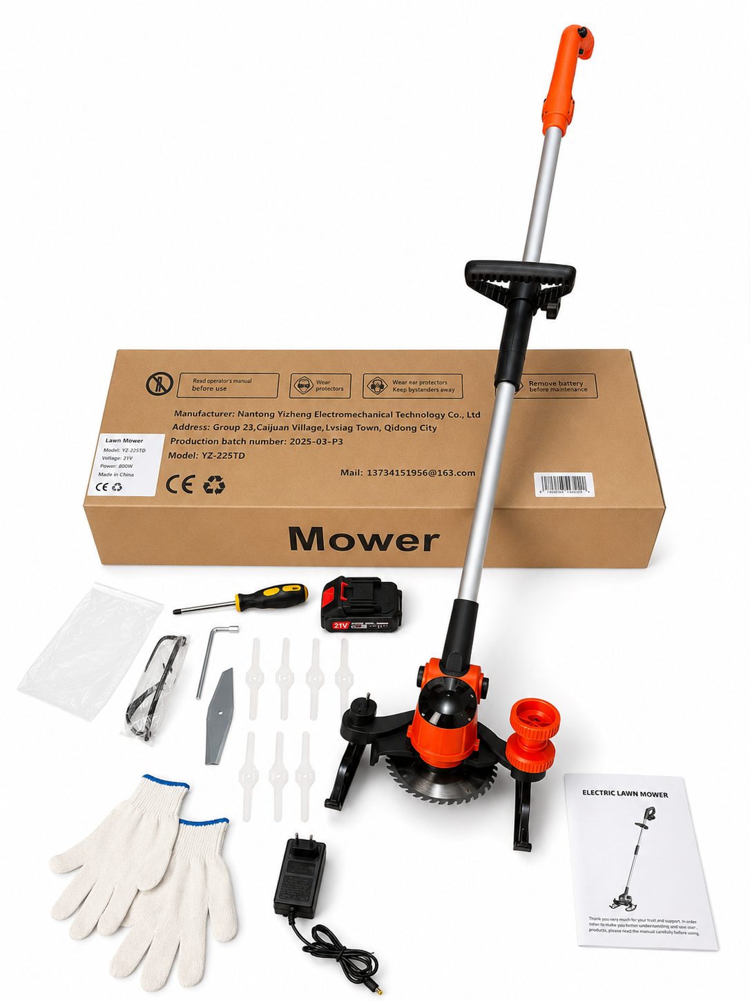 Germany Electric Lawn Mower Grass Trimmer YZ-225TD 21V