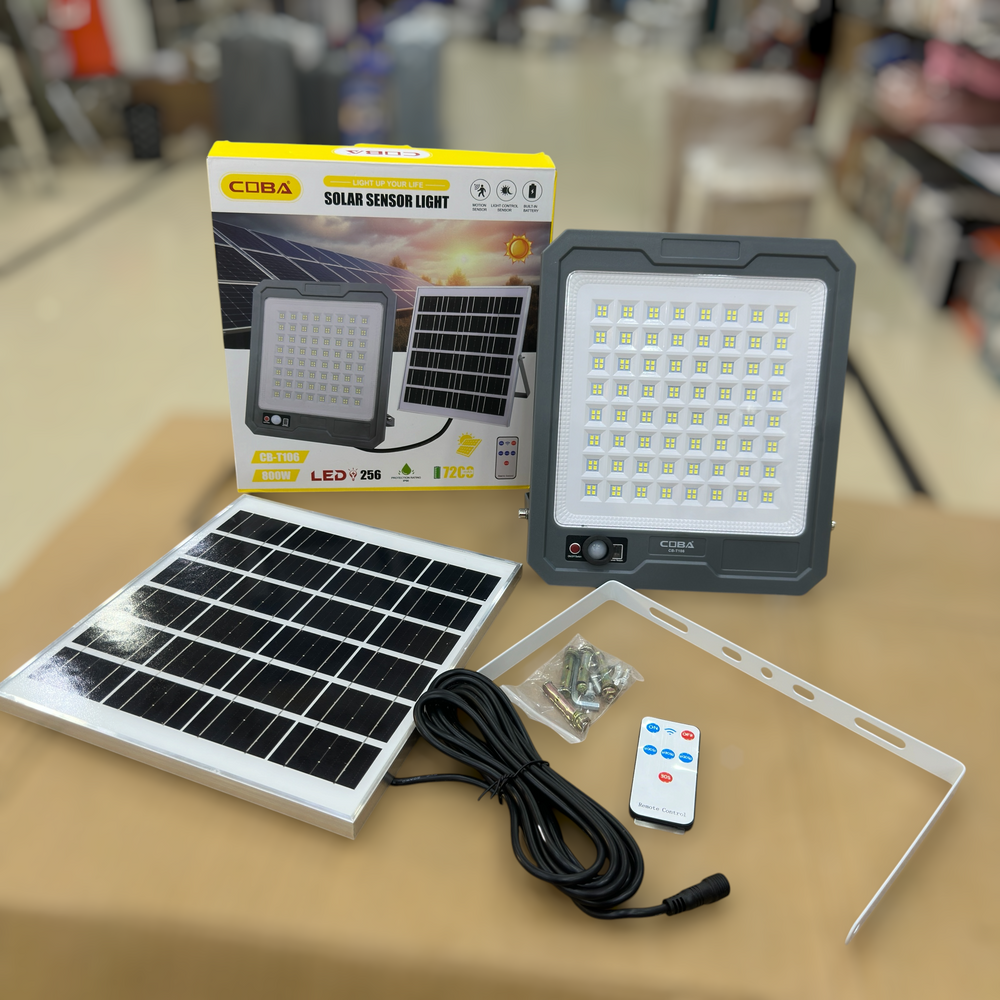 COBA CB-T105 500W Solar Sensor Light – 144 LED Motion Sensor Outdoor Flood Light with Remote Control
