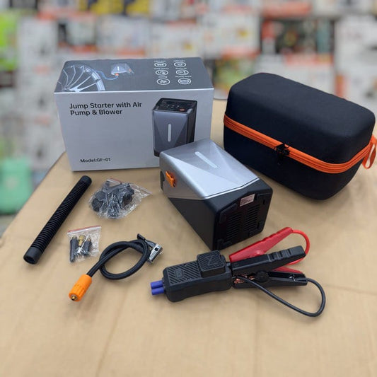 6-in-1 Car Jump Starter with Digital Air Pump & Blower GF01